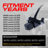 Lexus LX 570 (2008-2015) OEM Replacement Backup Camera OE Part # 86790-60090, 86790-60091, 86790-60092