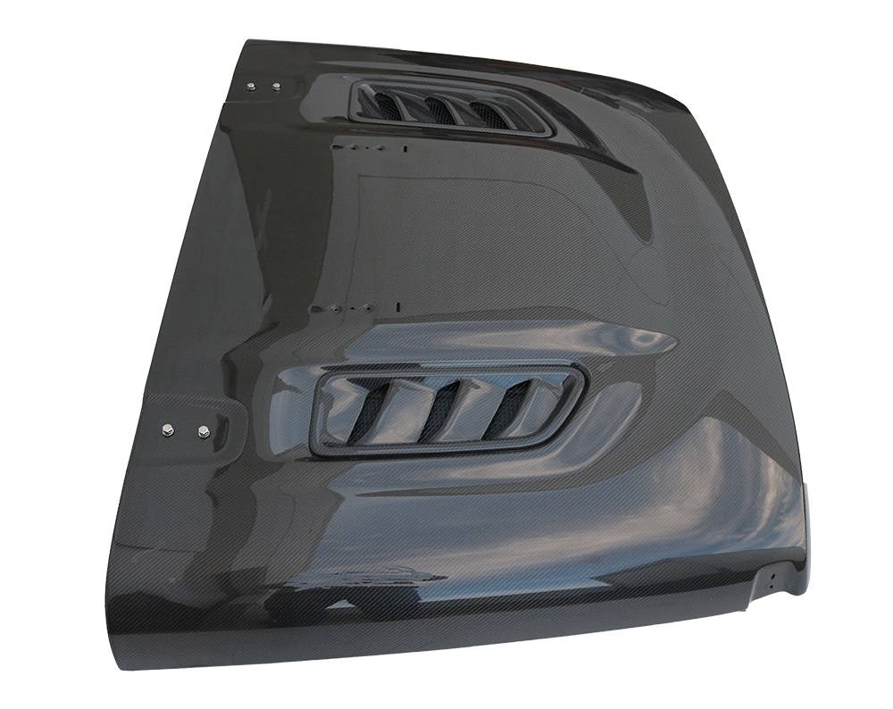 2020-2023 Jeep Gladiator 4 doors Rubicon Style Style Carbon Fiber Black Hood