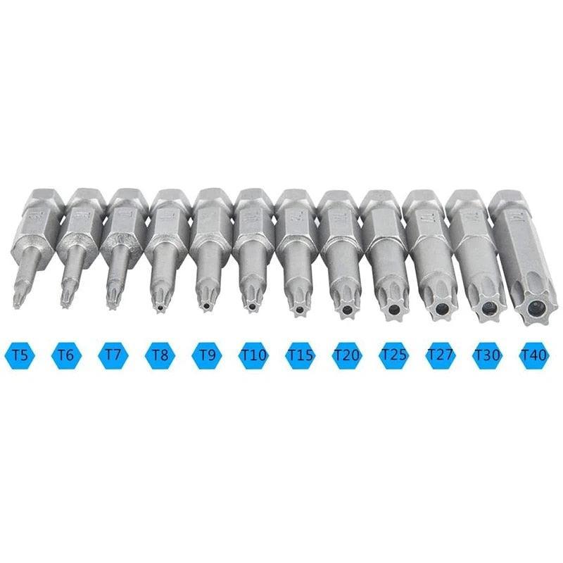 21 Offroad Torx 1/4" Screwdriver Bit Set (T5 T6 T7 T8 T9 T10 T15 T20 T25 T 27 T30 T40) - Universal