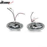 Universal 2PCS Driver Passenger Side Right Left RH LH Front Bumper Driving Fog Lights Lamps Assembly Replacement Blue Halo Chrome Housing Clear Lens