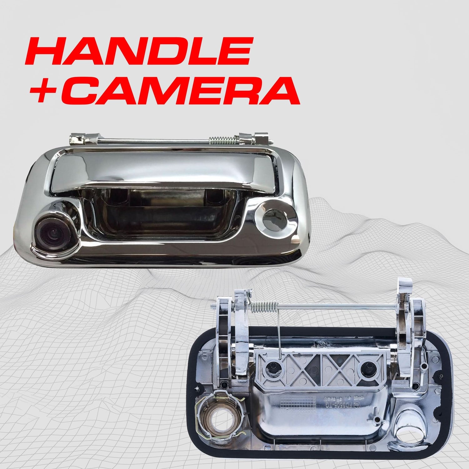 Ford F150 F250 F350 F450 F550 (2005-2016) Chrome Replacement Tailgate Handle with Backup Camera