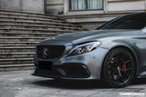 2015-2021 Mercedes Benz W205 C63 S AMG Sedan Coupe Carbon Fiber Front Bumper Accessory Set (4pcs)