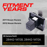 Nissan Murano (2011-2012) OEM Replacement Backup Camera OE Part # 28442-1AT0A, 28442-1AT0B