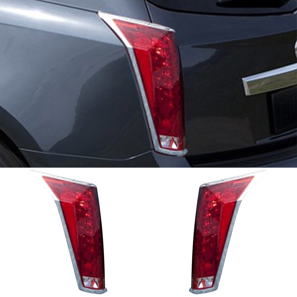 2010-2013 Cadillac SRX 2PC Chrome Rear Tail Light Bezel Cover Trim ABS