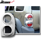 2002-2007 Jeep Liberty Chrome ABS Tail Lights Frame Bezel Trim Pair
