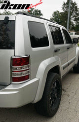 2008-2013 Jeep Liberty Chrome ABS Tail Lights Frame Bezel Trim Pair
