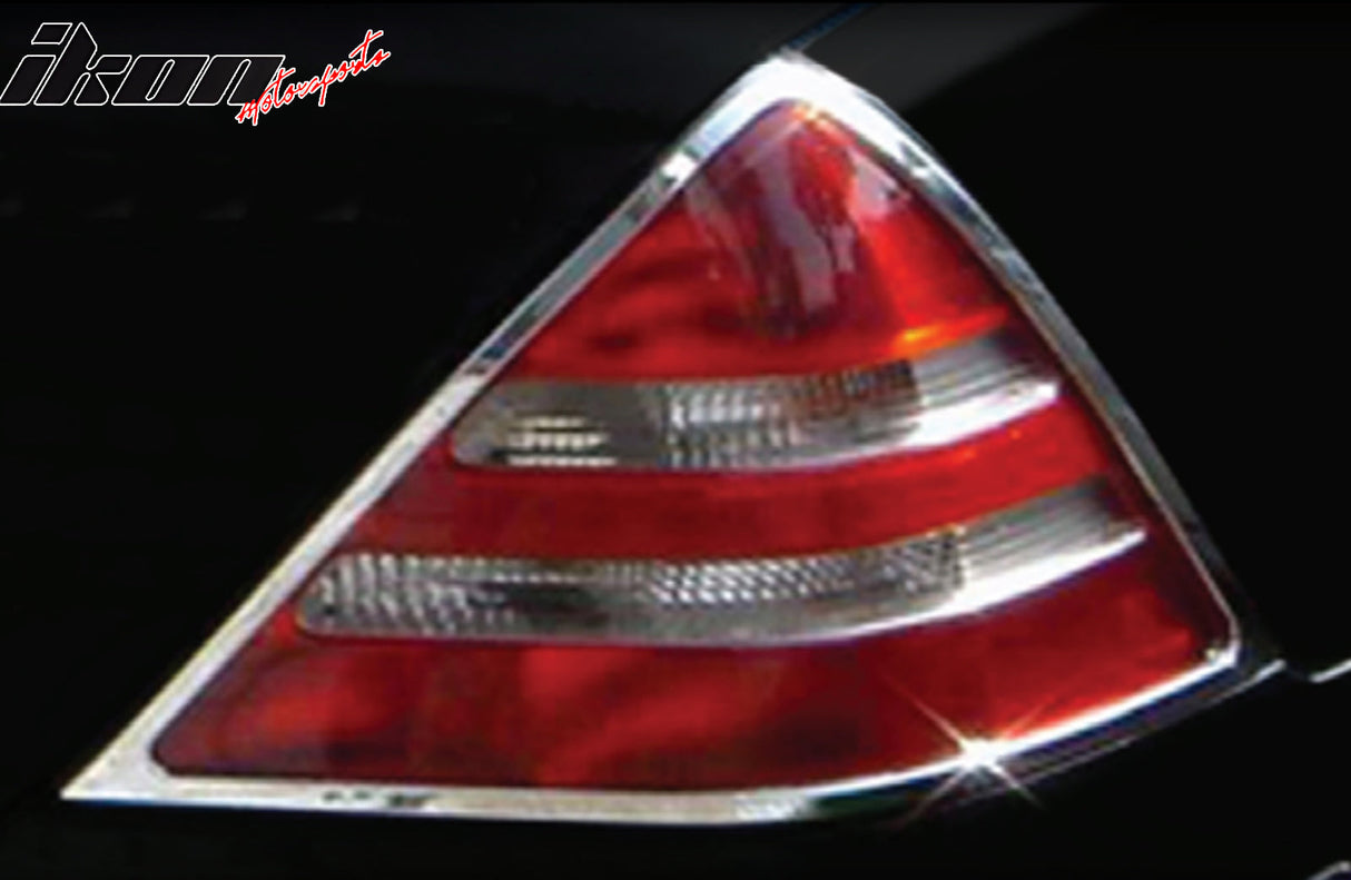 1998-2004 Benz SLK R170 Chrome ABS Tail Lights Frame Bezel Trim Pair