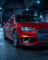 2017–2019 Audi A4 S-Line / S4 B9 Sedan Front Bumper Fins – Carbon Fiber