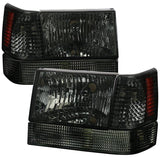 Spec-D OEM Replacement Headlights Jeep Grand Cherokee (1993-1996) Chrome / Black / Smoke