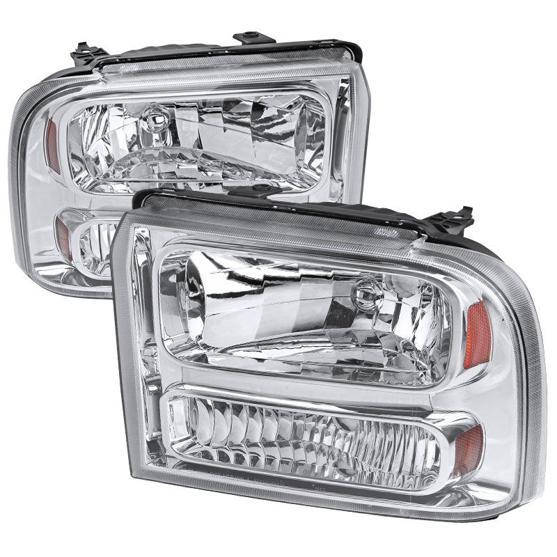Spec-D OEM Replacement Headlights Ford F250 / F350 / F450 / F550 (05-07) Chrome / Black