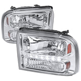 Spec-D OEM Replacement Headlights Ford F250 / F350 / F450 / F550 (05-07) Chrome / Black
