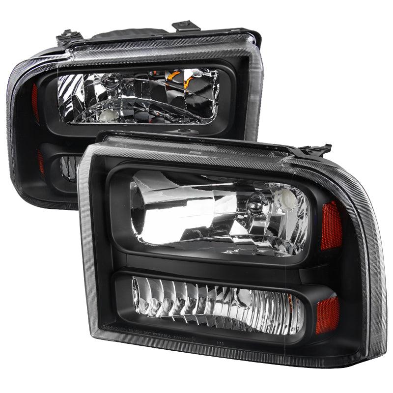 Spec-D OEM Replacement Headlights Ford F250 / F350 / F450 / F550 (05-07) Chrome / Black