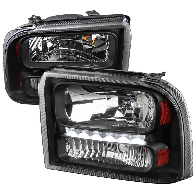 Spec-D OEM Replacement Headlights Ford F250 / F350 / F450 / F550 (05-07) Chrome / Black