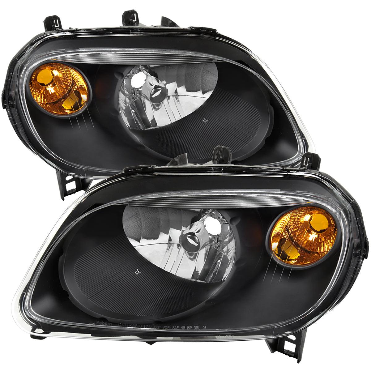 Spec-D Headlights Chevy HHR (06-11) Black OEM Replacement w/ Amber Corners