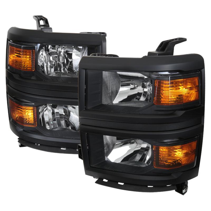 Spec-D OEM Replacement Headlights Chevy Silverado (2014-2015) Chrome / Black
