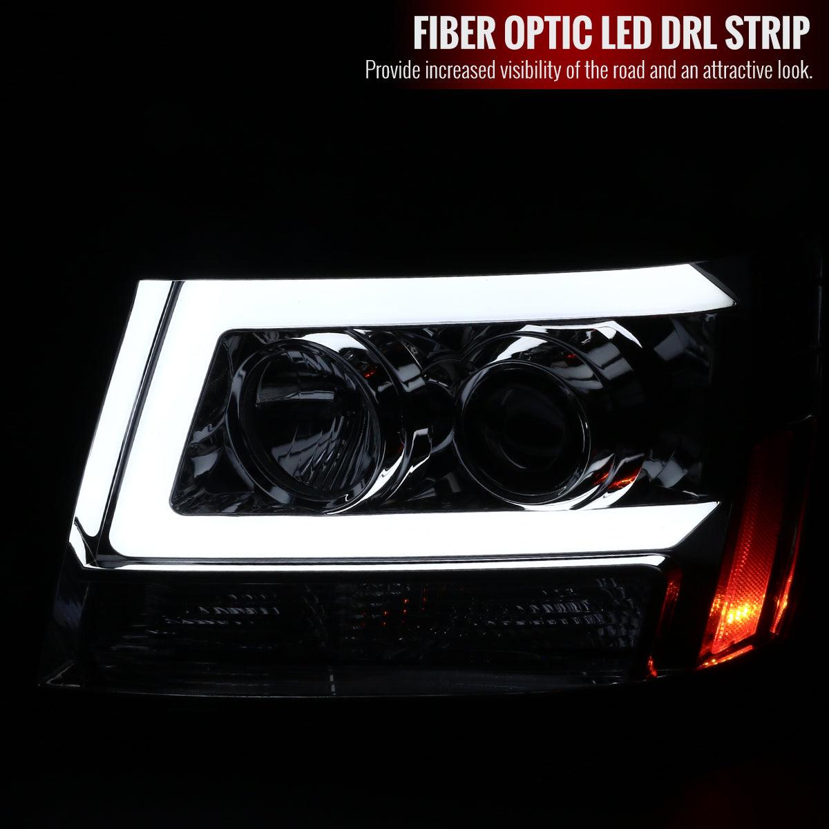Spec-D Projector Headlights Tahoe / Avalanche / Suburban (07-13) C Light Bar - Black / Chrome