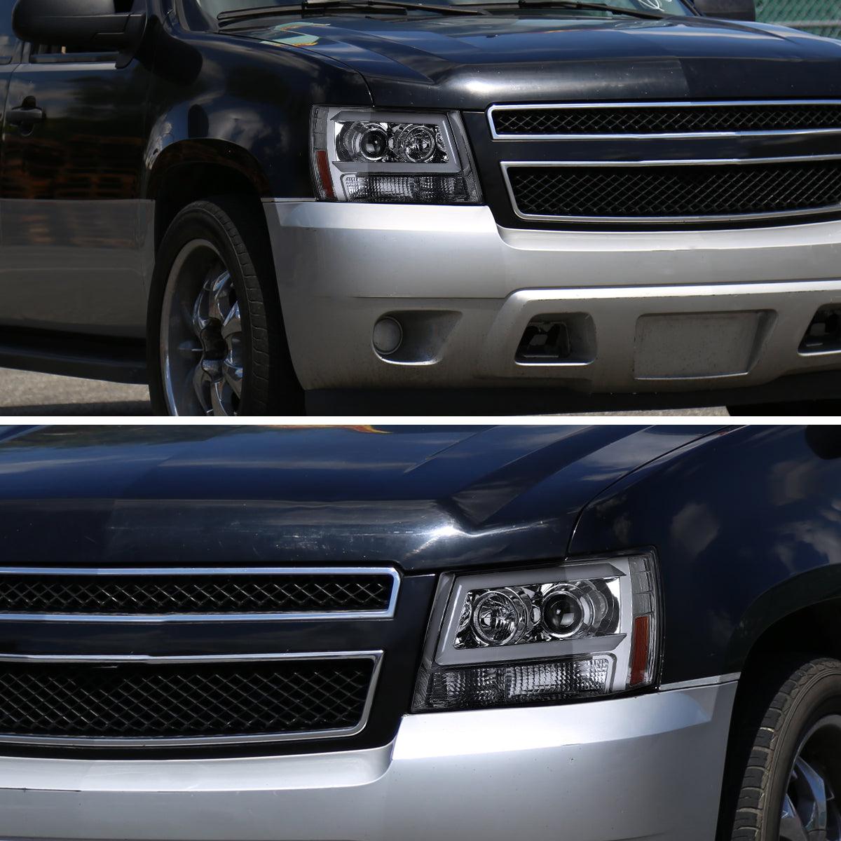 Spec-D Projector Headlights Tahoe / Avalanche / Suburban (07-13) C Light Bar - Black / Chrome