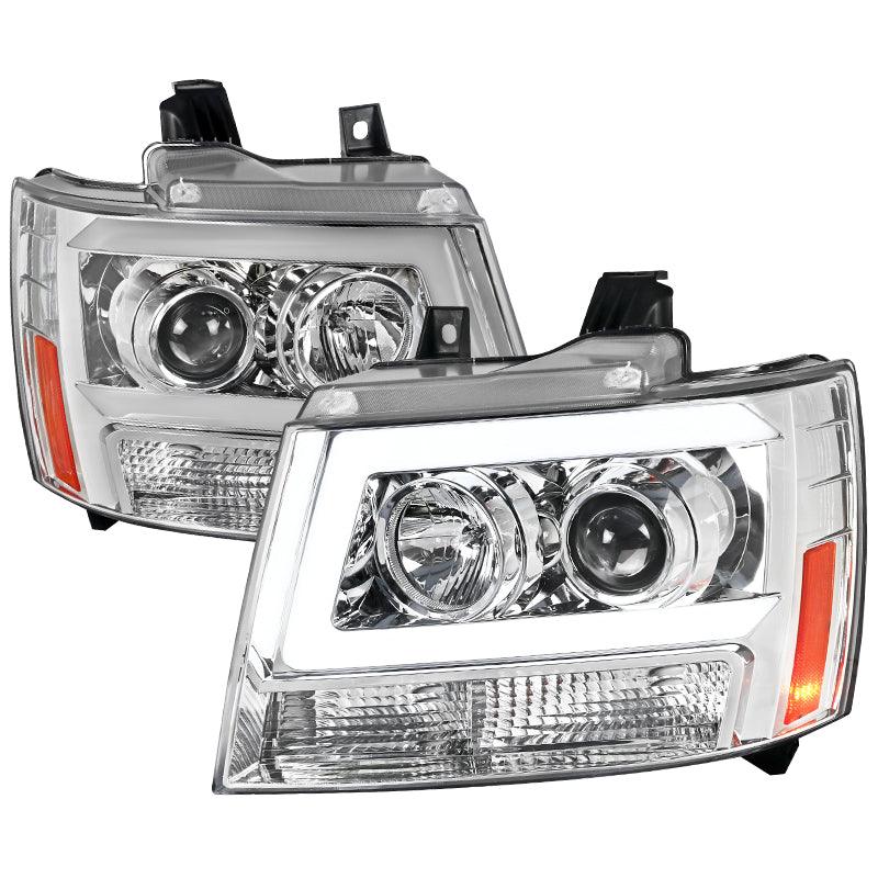 Spec-D Projector Headlights Tahoe / Avalanche / Suburban (07-13) C Light Bar - Black / Chrome