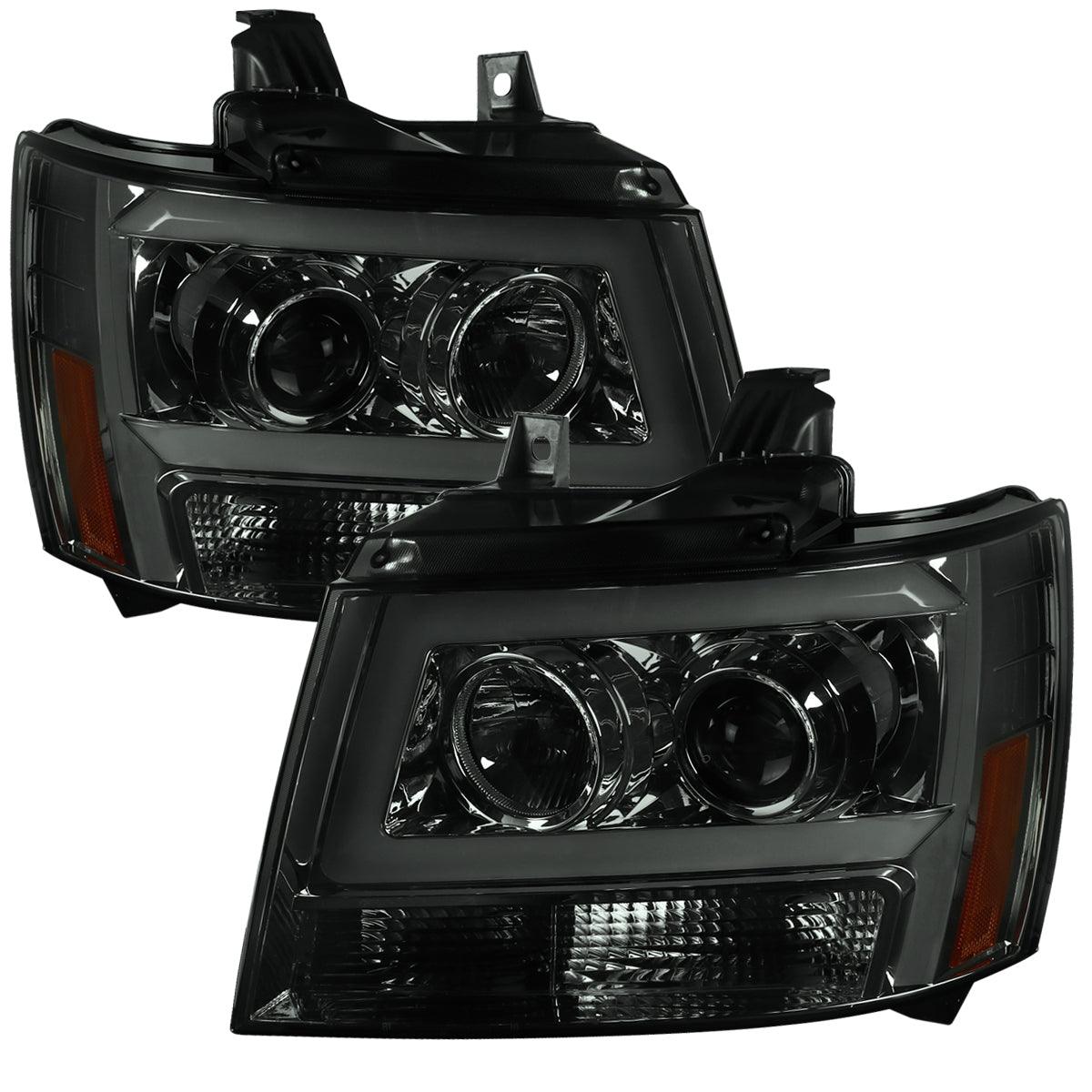 Spec-D Projector Headlights Tahoe / Avalanche / Suburban (07-13) C Light Bar - Black / Chrome