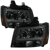 Spec-D Projector Headlights Tahoe / Avalanche / Suburban (07-13) C Light Bar - Black / Chrome