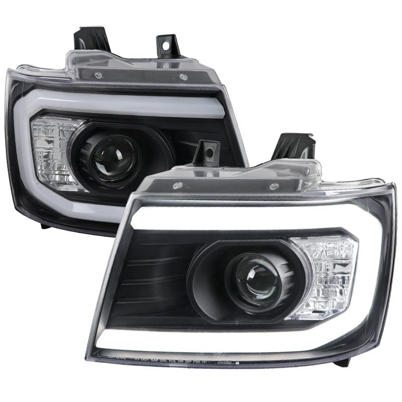 Spec-D Projector Headlights Tahoe / Avalanche / Suburban (07-13) LED C-Light Bar - Black / Chrome