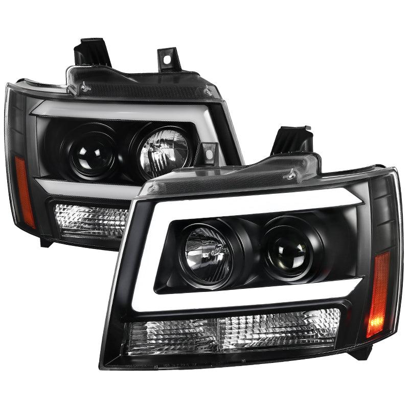 Spec-D Projector Headlights Tahoe / Avalanche / Suburban (07-13) C Light Bar - Black / Chrome