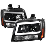 Spec-D Projector Headlights Tahoe / Avalanche / Suburban (07-13) C Light Bar - Black / Chrome
