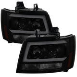 Spec-D Projector Headlights Tahoe / Avalanche / Suburban (07-13) C Light Bar - Black / Chrome