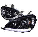 Spec-D Projector Headlights Mercedes ML320 / ML430 (98-01) LED Strip - Black or Chrome