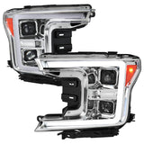 Spec-D Projector Headlights Ford F150 (2018-2019-2020) LED Sequential Switchback - Black / Chrome / Smoke