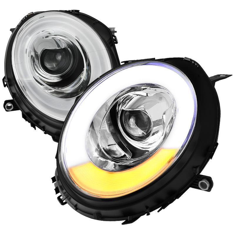 Spec-D Projector Headlights Mini Cooper R56 (07-12) DRL LED Halo Black or Chrome