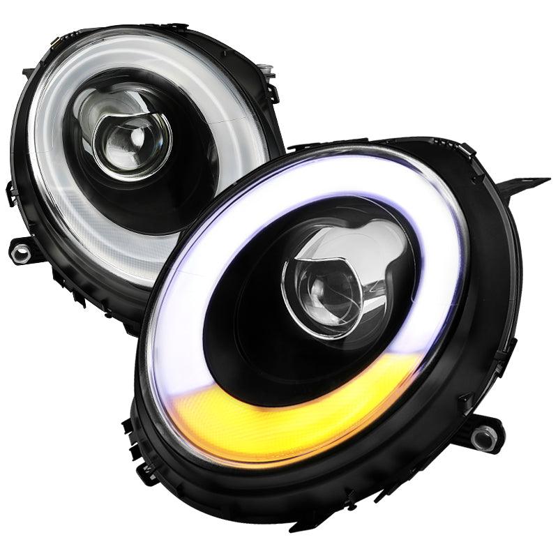 Spec-D Projector Headlights Mini Cooper R56 (07-12) DRL LED Halo Black or Chrome