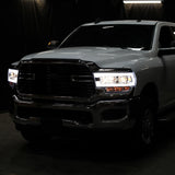 Spec-D Projector Headlights Ram 2500 3500 (19-23) Tradesman / Big Horn - C-Bar LED - Black / Chrome