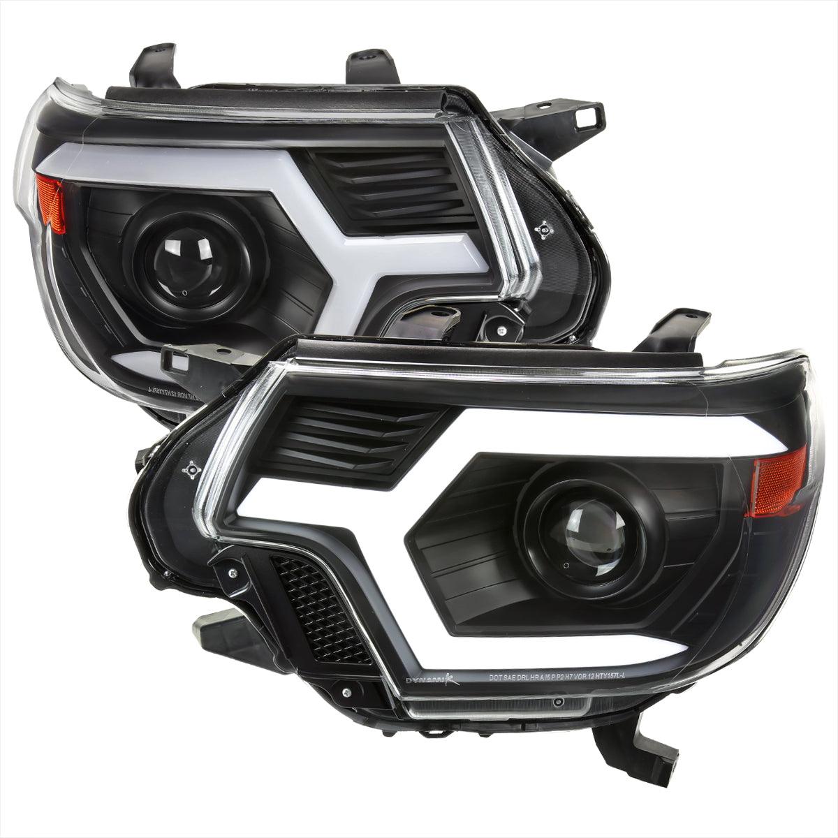 Spec-D Projector Headlights Toyota Tacoma (12-15) Sequential - Black / Smoke / Chrome