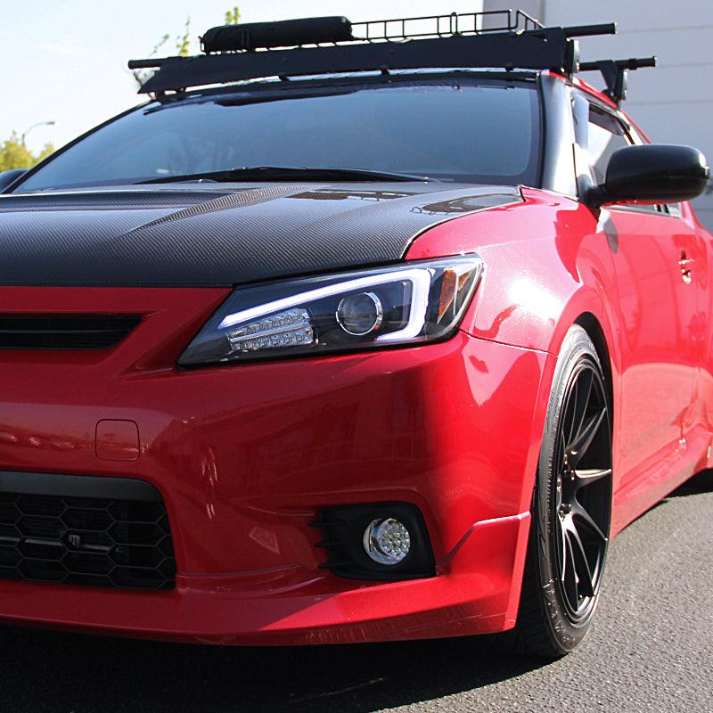 Spec-D Projector Headlights Scion tC (2011-2012-2013) w/ LED Bar - Black / Tinted / Chrome