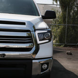Spec-D Projector Headlights Toyota Tundra (2014-2021) Sequential 3 Arrow LED & DRL - Black/Smoked