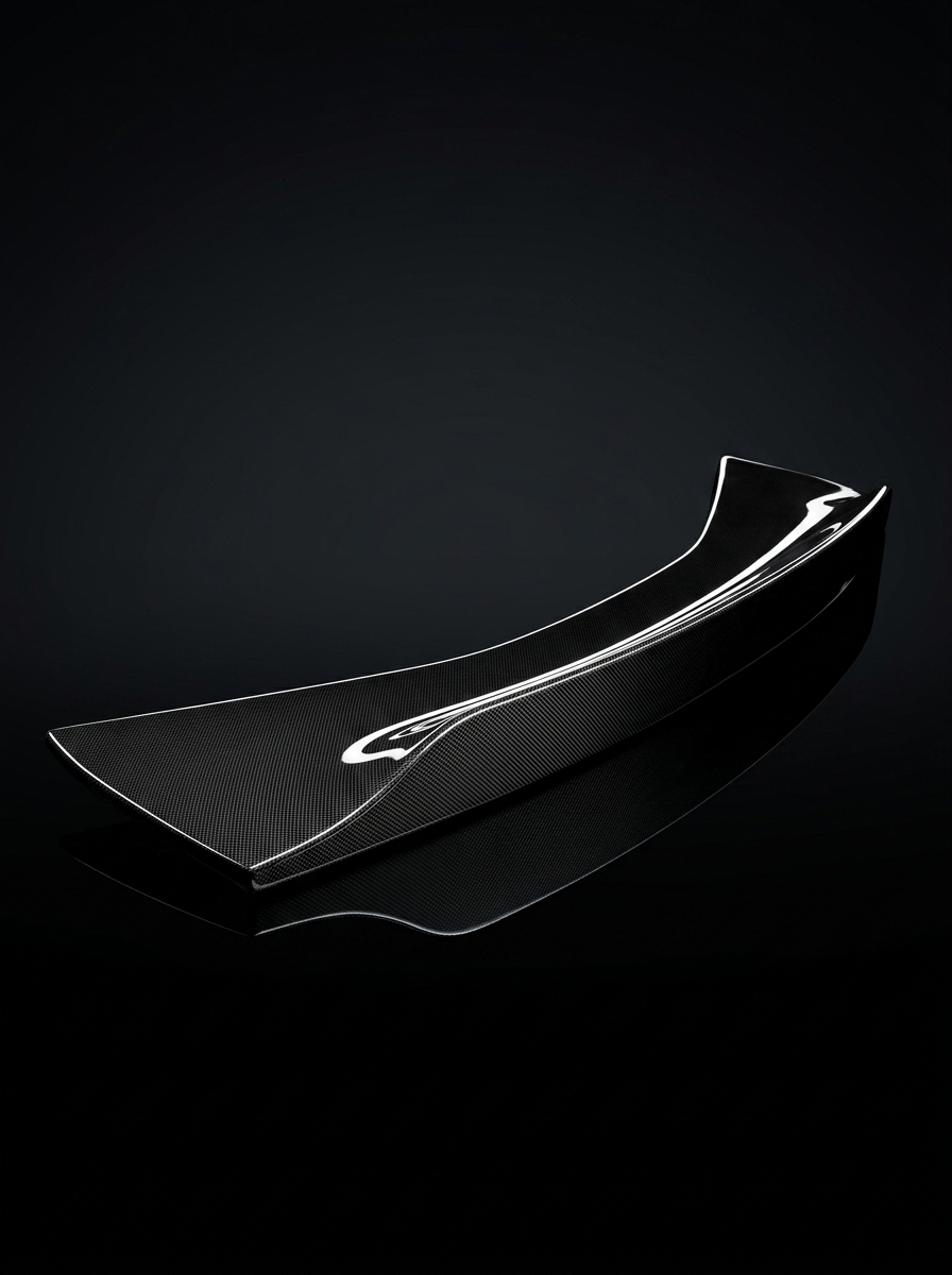 2021+ Ferrari 296 GTB 296 GTS Polished Wing-Shaped Rear Spoiler - Dry Carbon Fiber