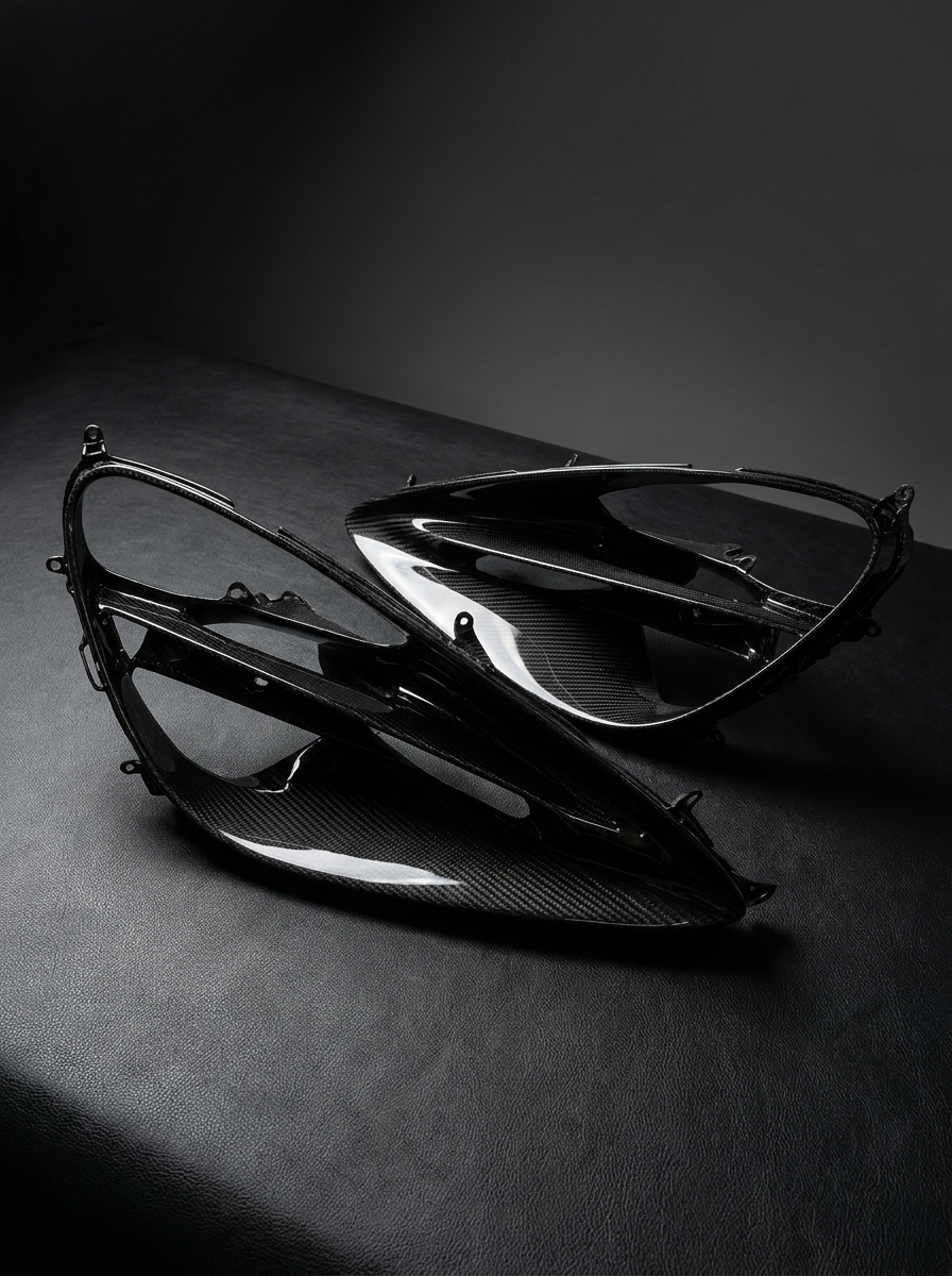 McLaren 720S Spider Dry Carbon Fiber Headlight Bezel Trim 2017 - 2019 Pair