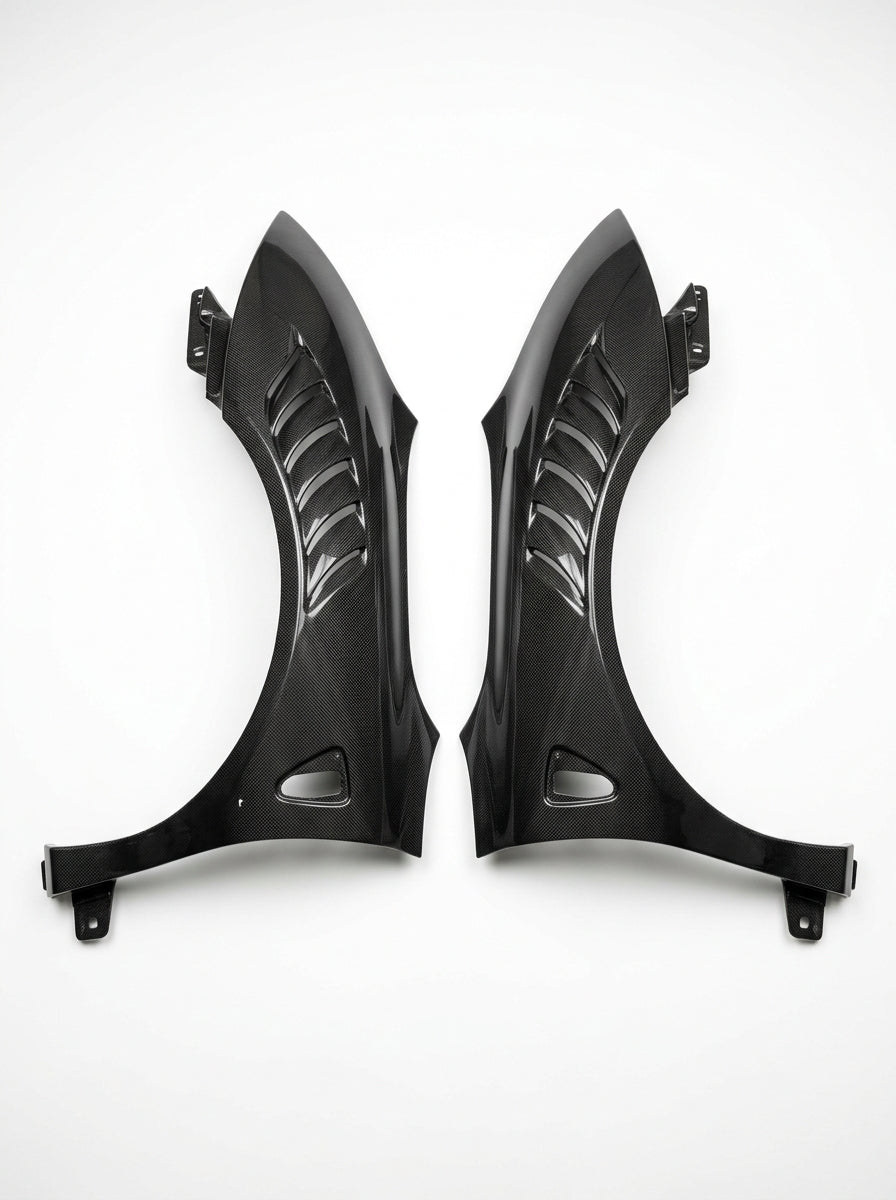 2019+ Ferrari SF90 Stradale Polished Fenders - Dry Carbon Fiber