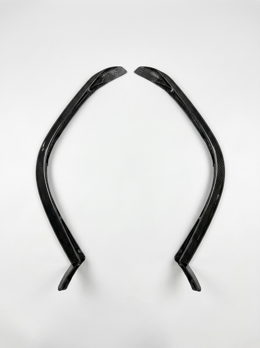 2022+ Ferrari 296 GTB OEM Style Polished Front Corner Guards - Dry Carbon Fiber