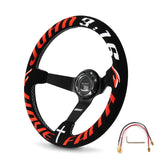 Have Faith Infiniti G35 G37 Suede 3"Deep Dish Steering Wheel + Quick Release Short Hub Adapter