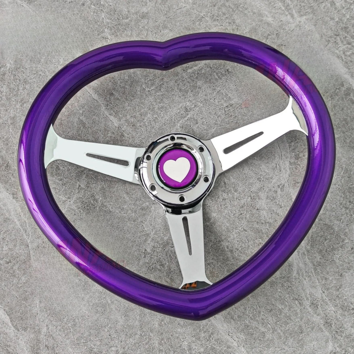 JDM Chrome Bracket Heart Shaped Steering Wheel