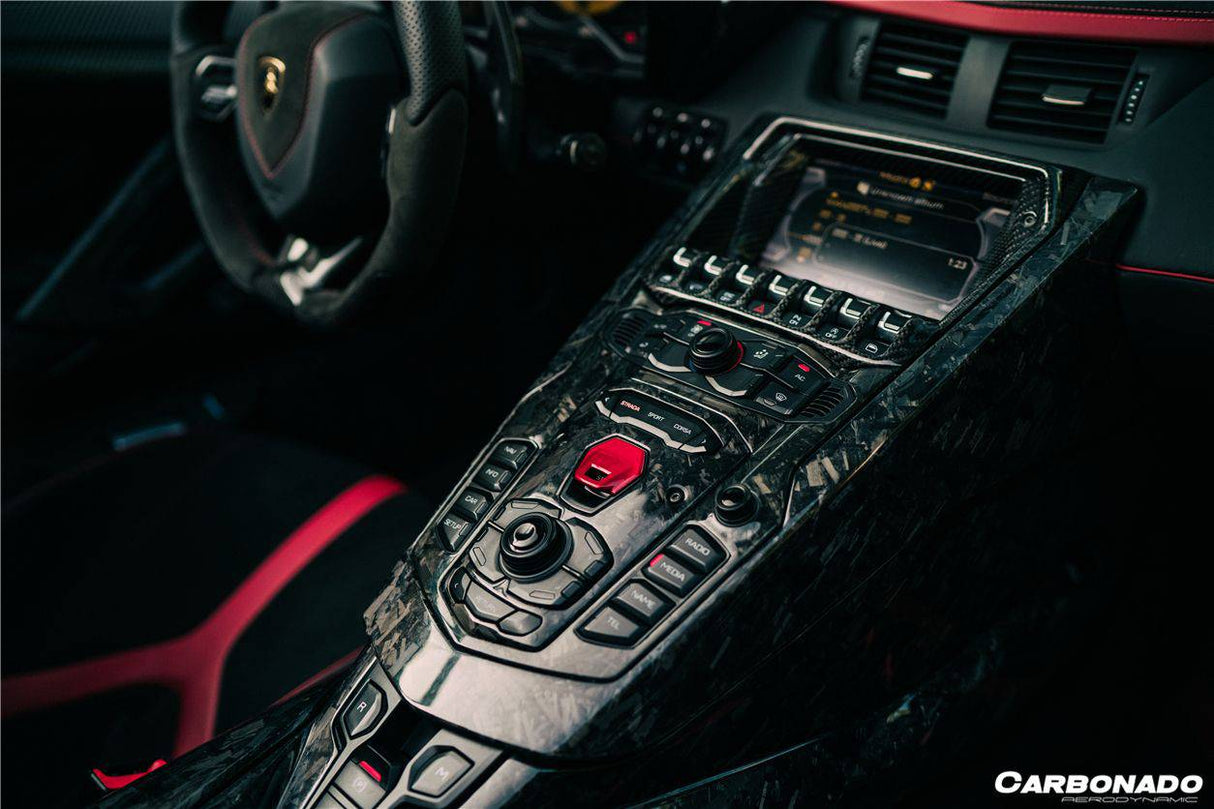 2011-2016 Lamborghini Aventador LP700 Roadster OEM Style Carbon Fiber Center Control Surround Panel