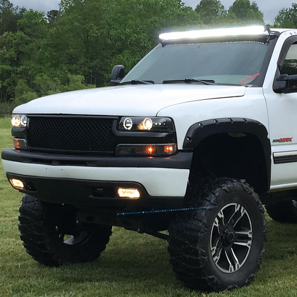 Spec-D Projector Headlights Silverado (99-02) Tahoe/Suburban (00-06) LED Dual Halo w/ Bumper Lights - Black or Chrome