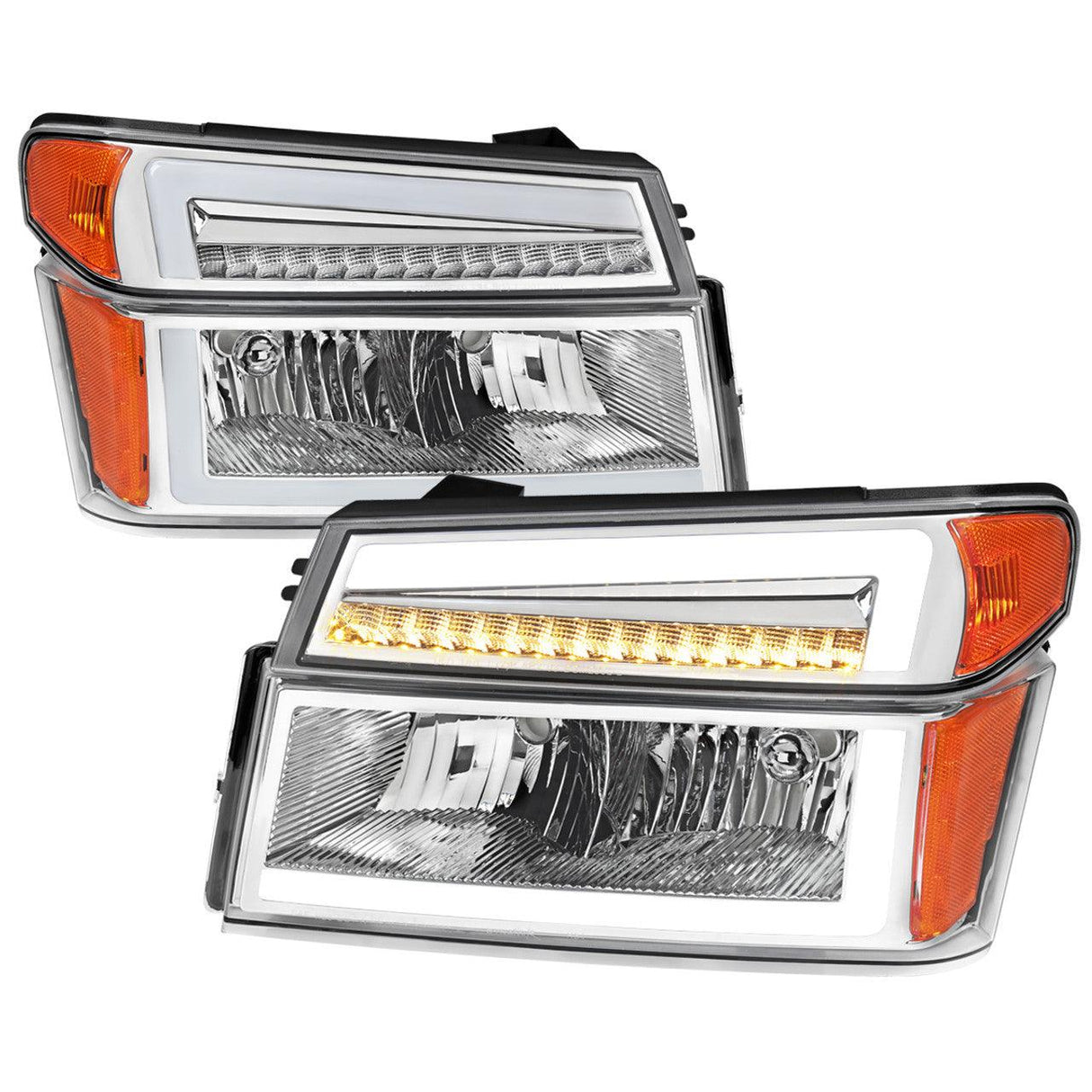 Spec-D OEM Replacement Headlights Colorado / Canyon (04-12) Sequential Turn Signal w/ LED Bar