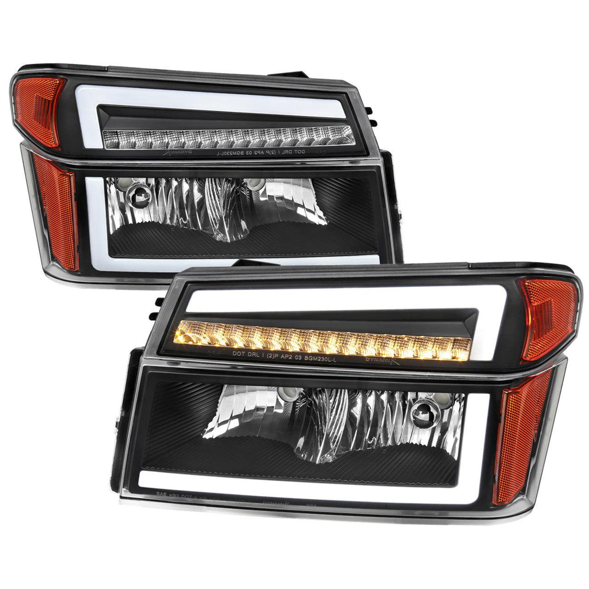 Spec-D OEM Replacement Headlights Colorado / Canyon (04-12) Sequential Turn Signal w/ LED Bar