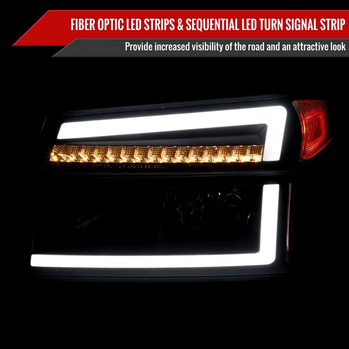 Spec-D OEM Replacement Headlights Colorado / Canyon (04-12) Sequential Turn Signal w/ LED Bar