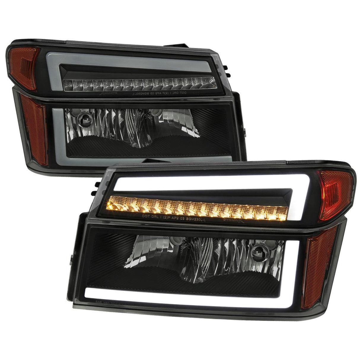 Spec-D OEM Replacement Headlights Colorado / Canyon (04-12) Sequential Turn Signal w/ LED Bar