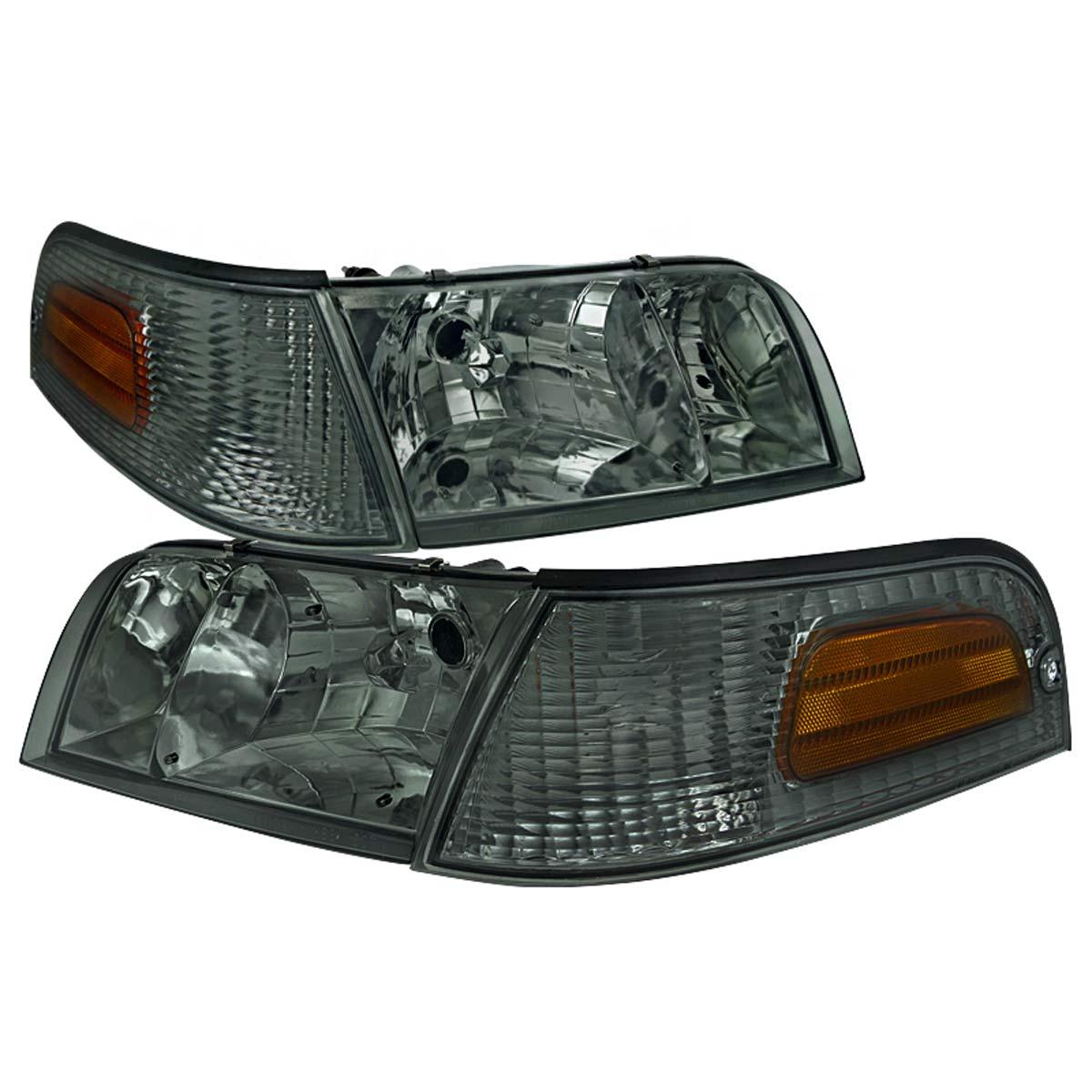 Spec-D OEM Replacement Headlights Ford Crown Victoria (1998-2011) Black / Smoked / Chrome