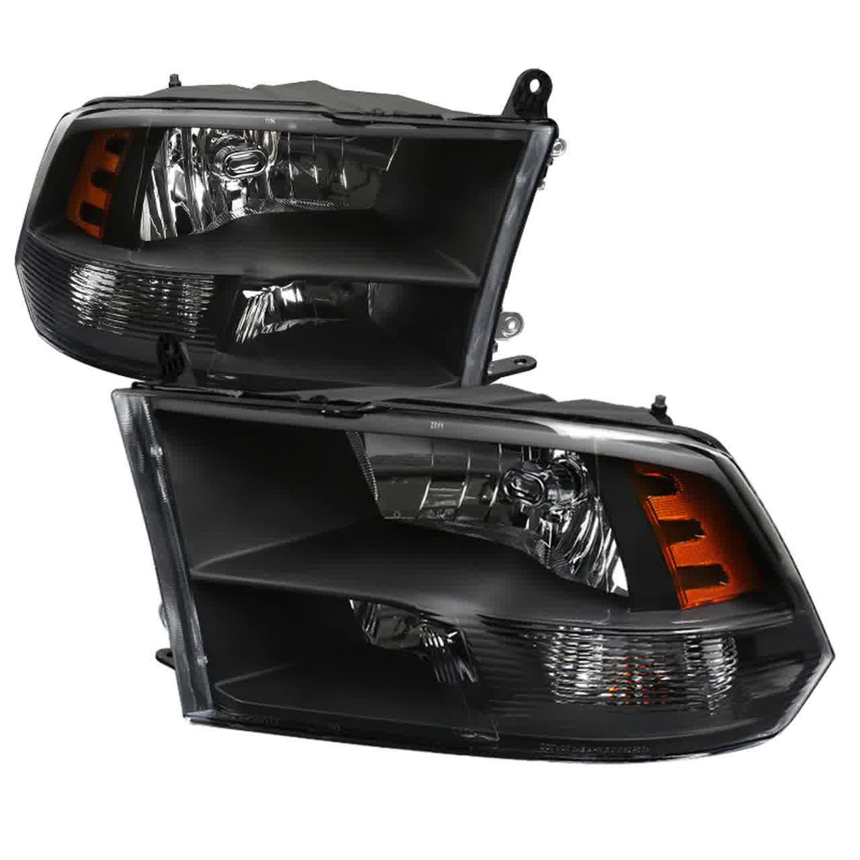 Spec-D Crystal Headlights Dodge Ram (2009-2018) Optional LED Bar - Matte Black or Chrome